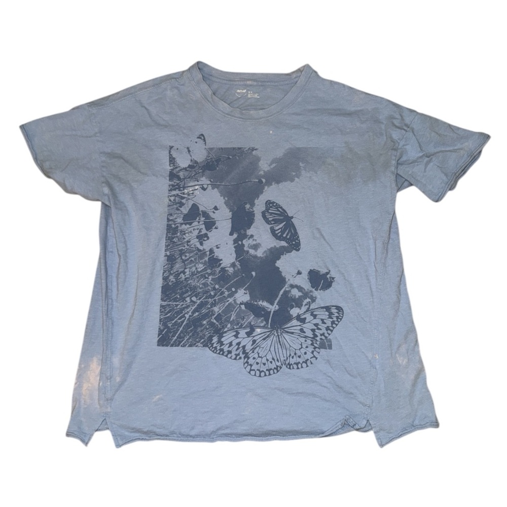 Aerie Butterfly Graphic Tee Women’s medium Y2K Distressed Grunge T-Shirt